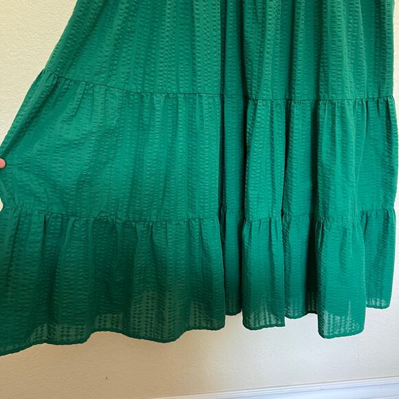 Torrid Green Textured Tiered Maxi Dress Sleeveless Adjustable Strap Boho Prairie - Picture 8 of 14